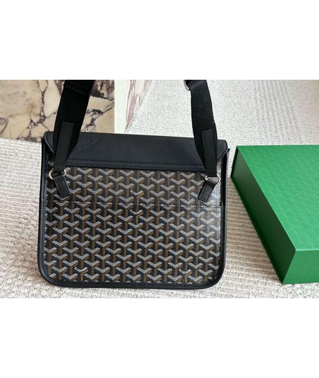 GOYARD Черная кожаная сумка на плечо, фото 2