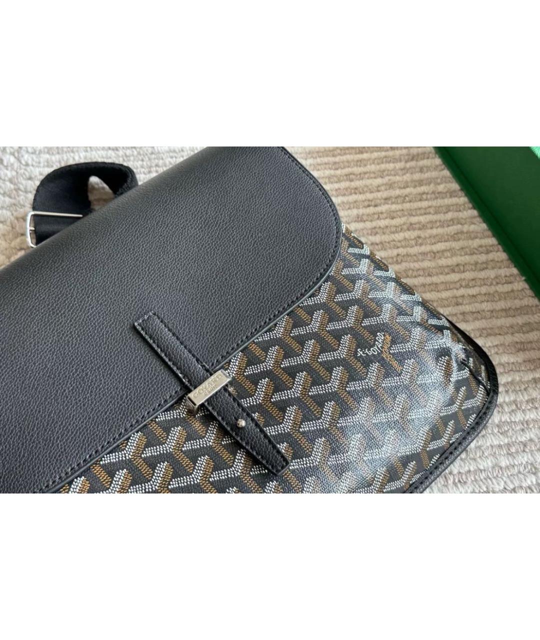 GOYARD Черная кожаная сумка на плечо, фото 5