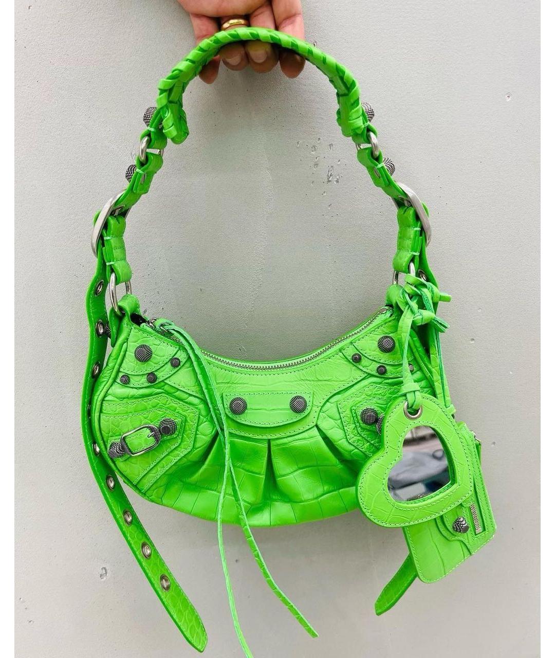 BALENCIAGA Зеленая кожаная сумка через плечо, фото 1