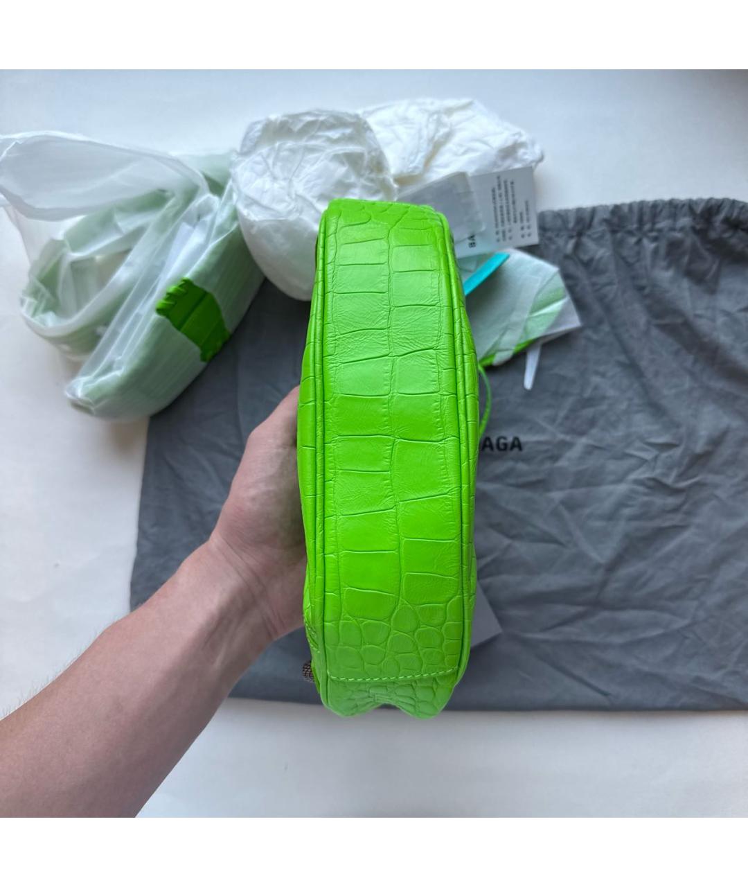 BALENCIAGA Зеленая кожаная сумка на плечо, фото 8