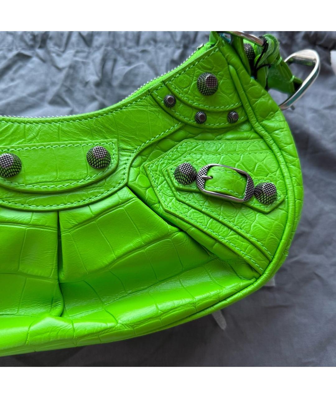 BALENCIAGA Салатовая кожаная сумка через плечо, фото 4