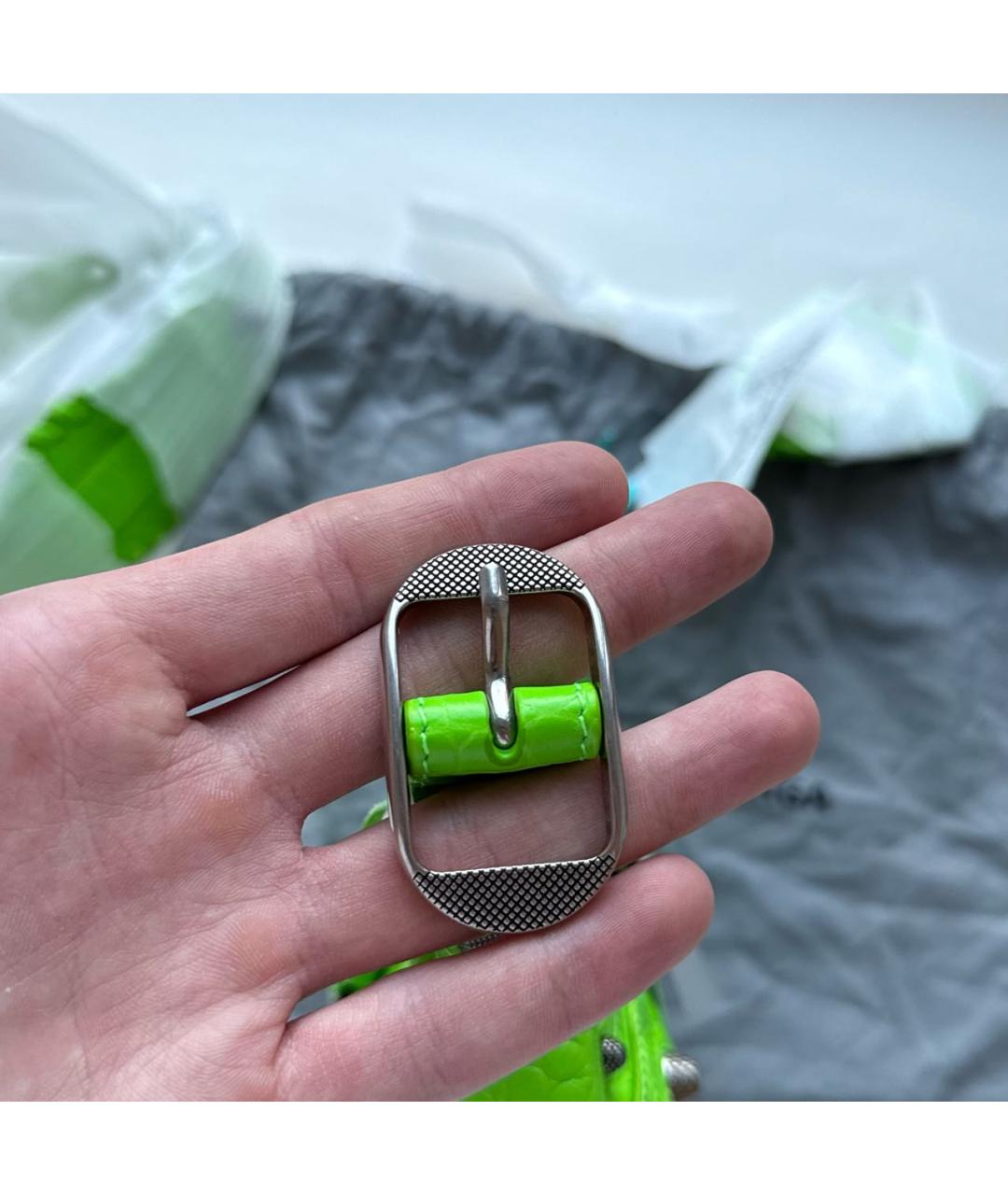 BALENCIAGA Салатовая кожаная сумка через плечо, фото 8