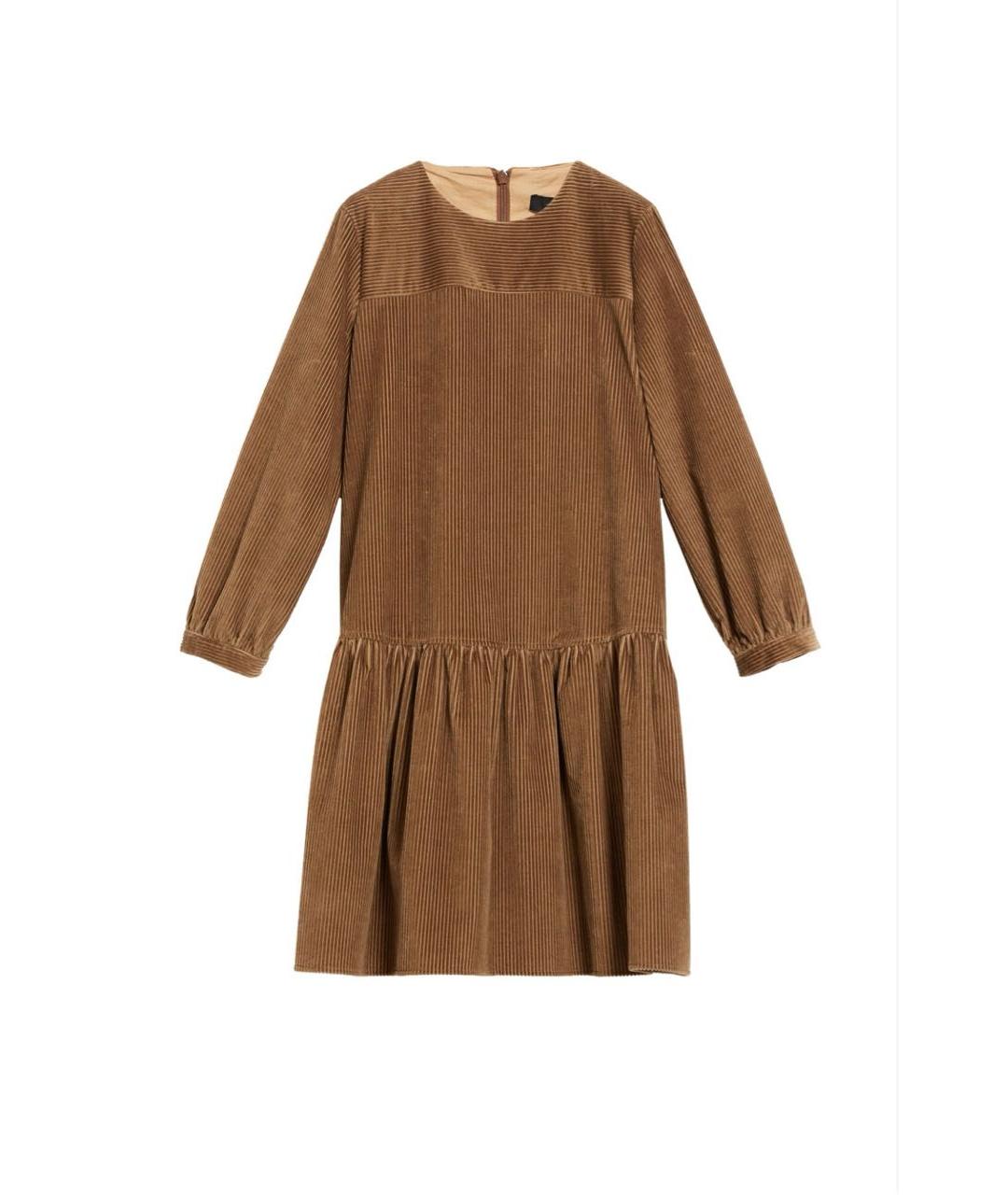 WEEKEND MAX MARA Бежевое хлопковое повседневное платье, фото 9