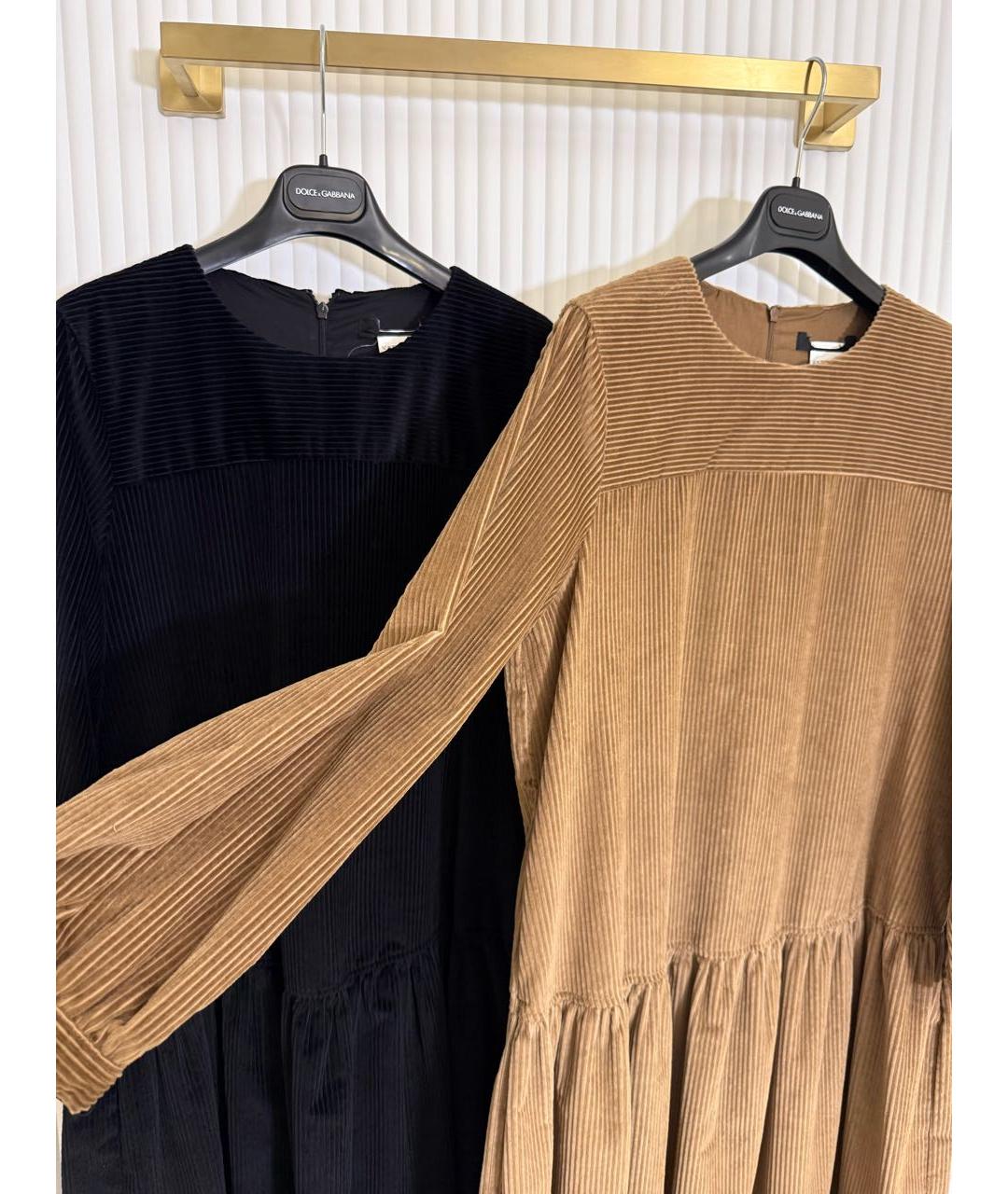 WEEKEND MAX MARA Бежевое хлопковое повседневное платье, фото 7