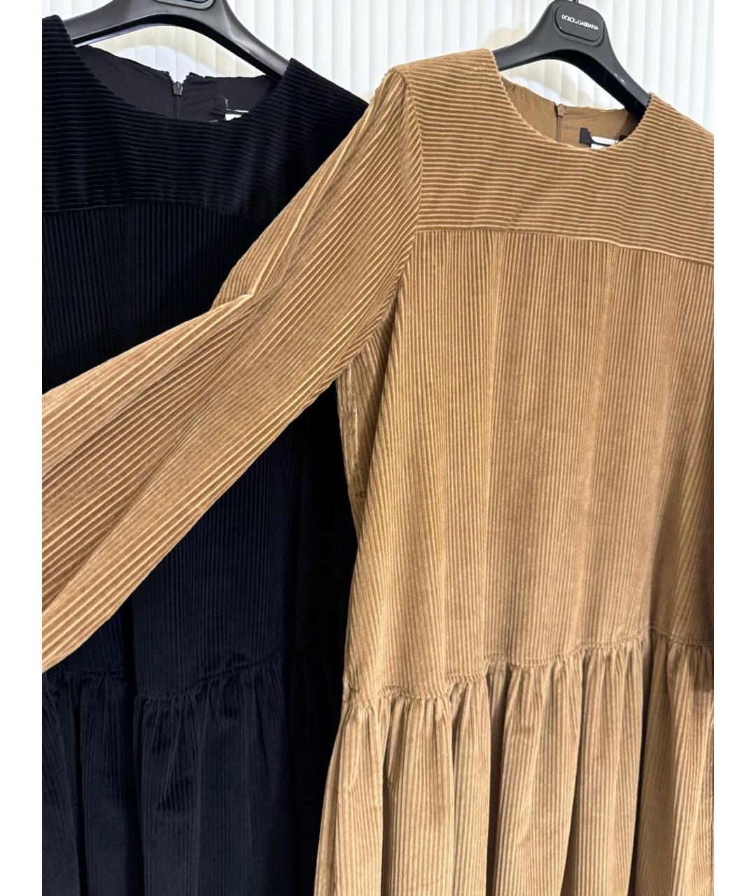 WEEKEND MAX MARA Бежевое хлопковое повседневное платье, фото 6