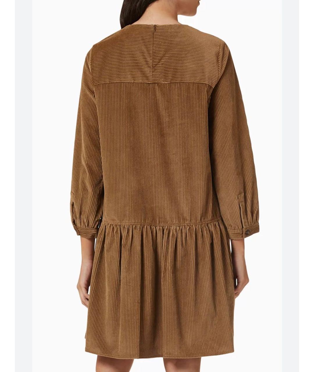 WEEKEND MAX MARA Бежевое хлопковое повседневное платье, фото 2