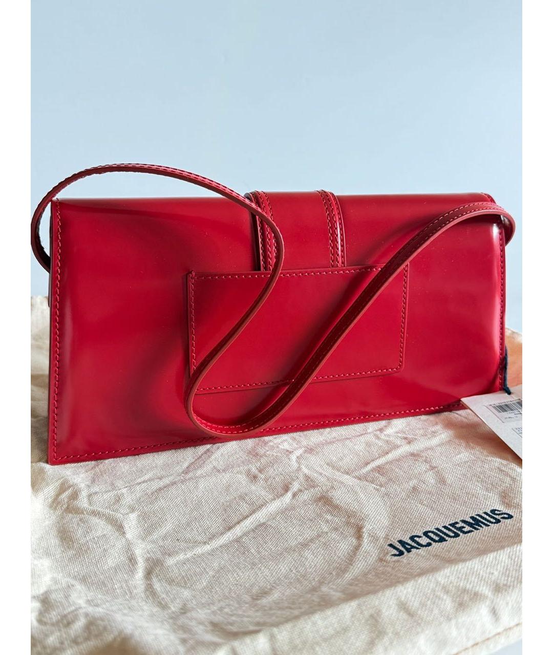 JACQUEMUS Красная кожаная сумка через плечо, фото 3