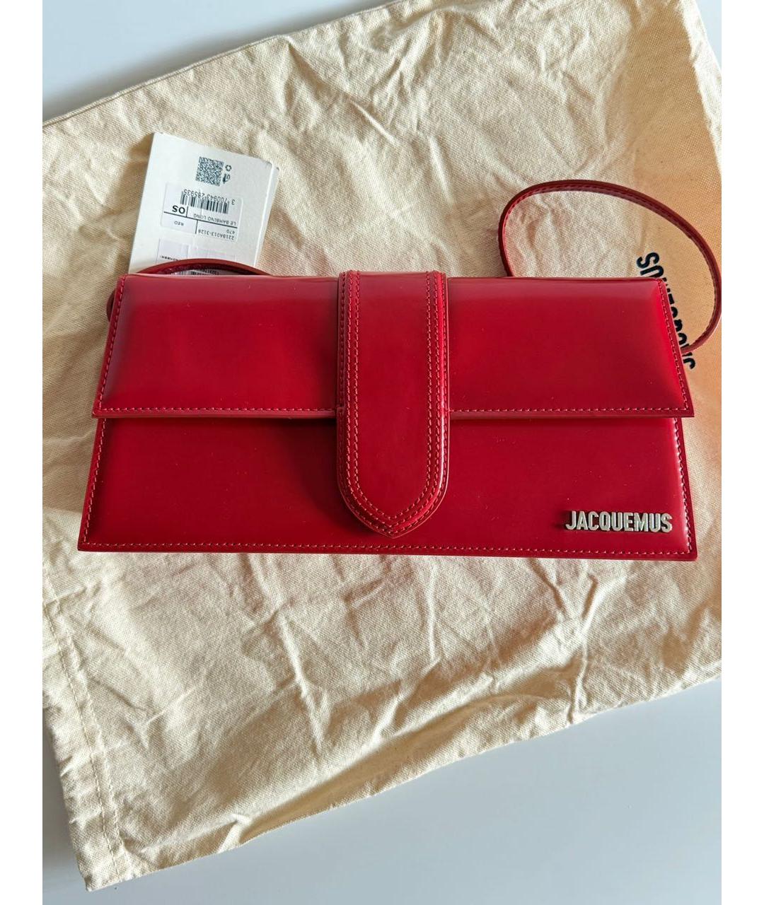 JACQUEMUS Красная кожаная сумка через плечо, фото 4
