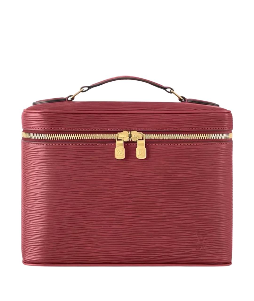 LOUIS VUITTON Бордовая кожаная сумка с короткими ручками, фото 1