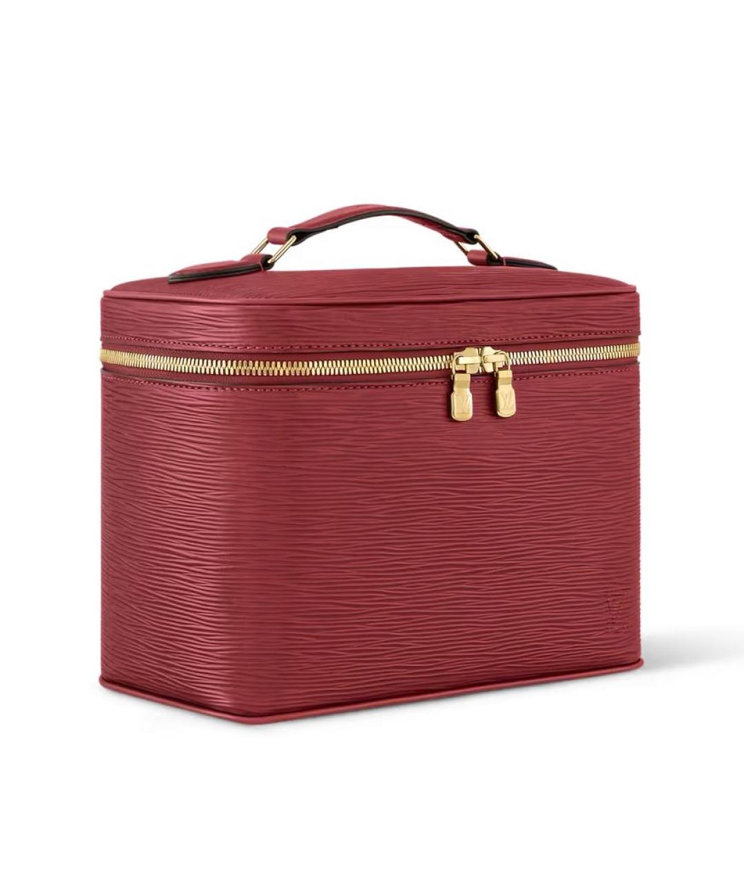 LOUIS VUITTON Бордовая кожаная сумка с короткими ручками, фото 2