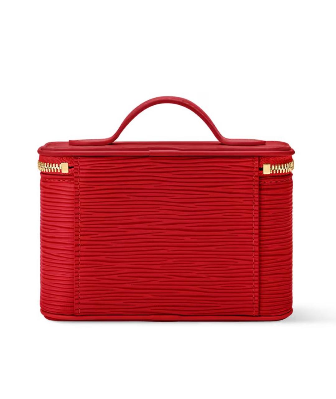 LOUIS VUITTON Красная кожаная сумка с короткими ручками, фото 4