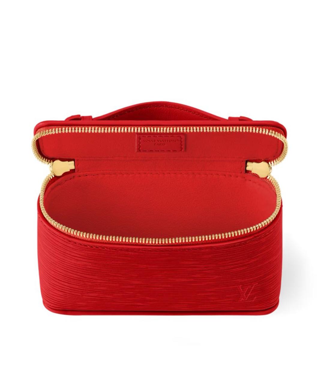 LOUIS VUITTON Красная кожаная сумка с короткими ручками, фото 3