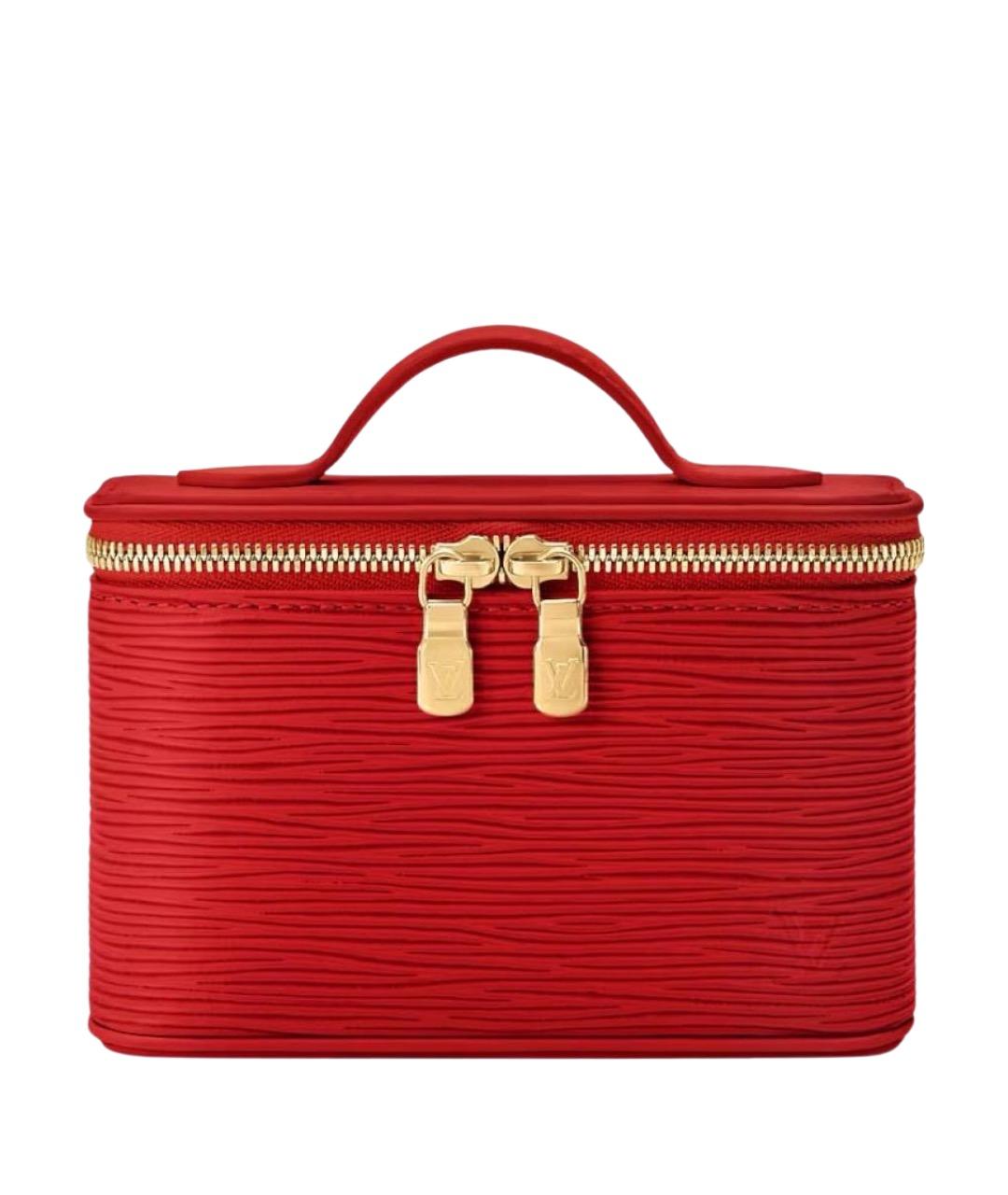 LOUIS VUITTON Красная кожаная сумка с короткими ручками, фото 1