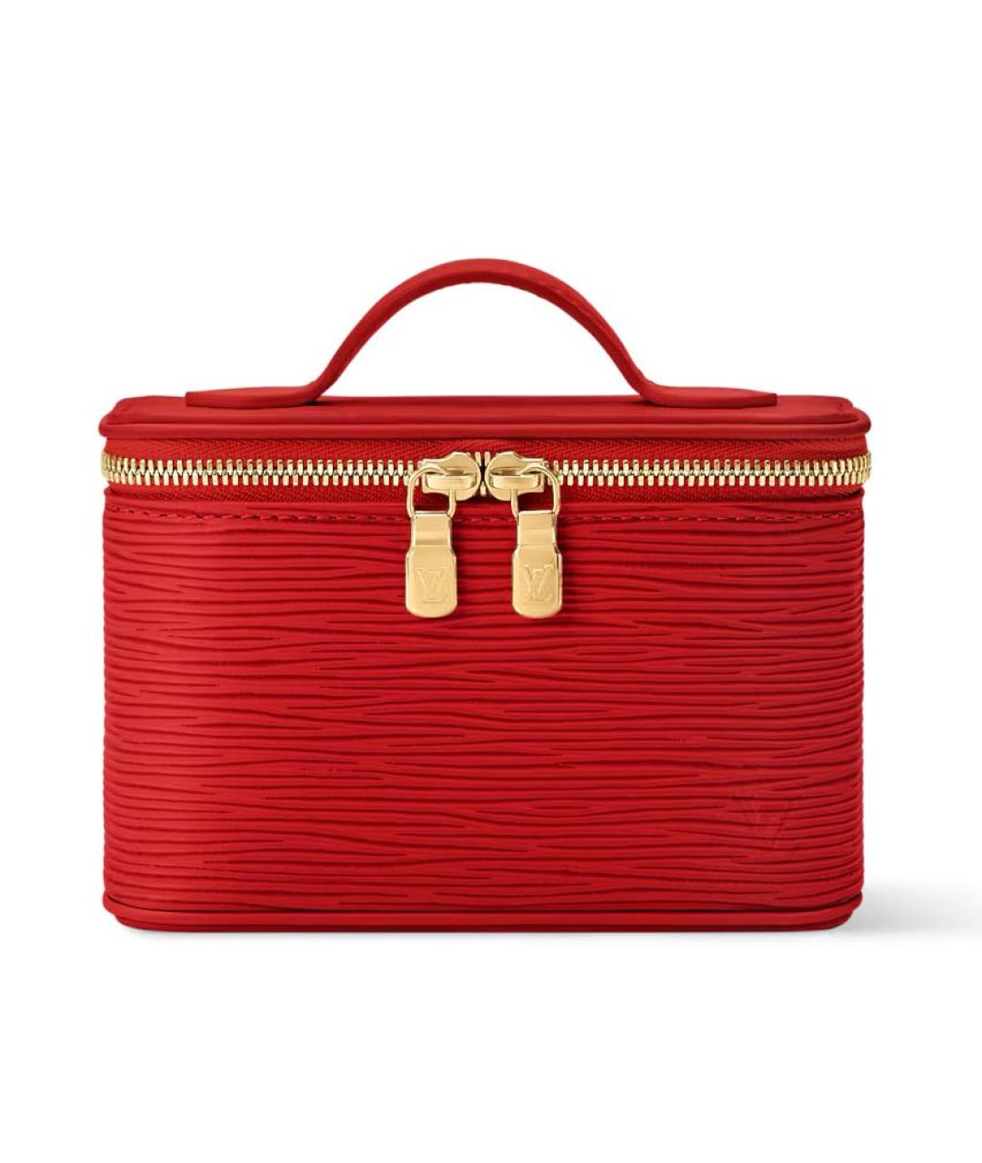 LOUIS VUITTON Красная кожаная сумка с короткими ручками, фото 7