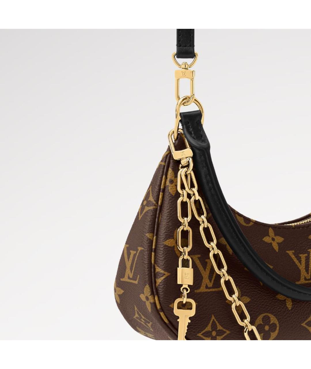 LOUIS VUITTON Коричневая кожаная сумка через плечо, фото 3