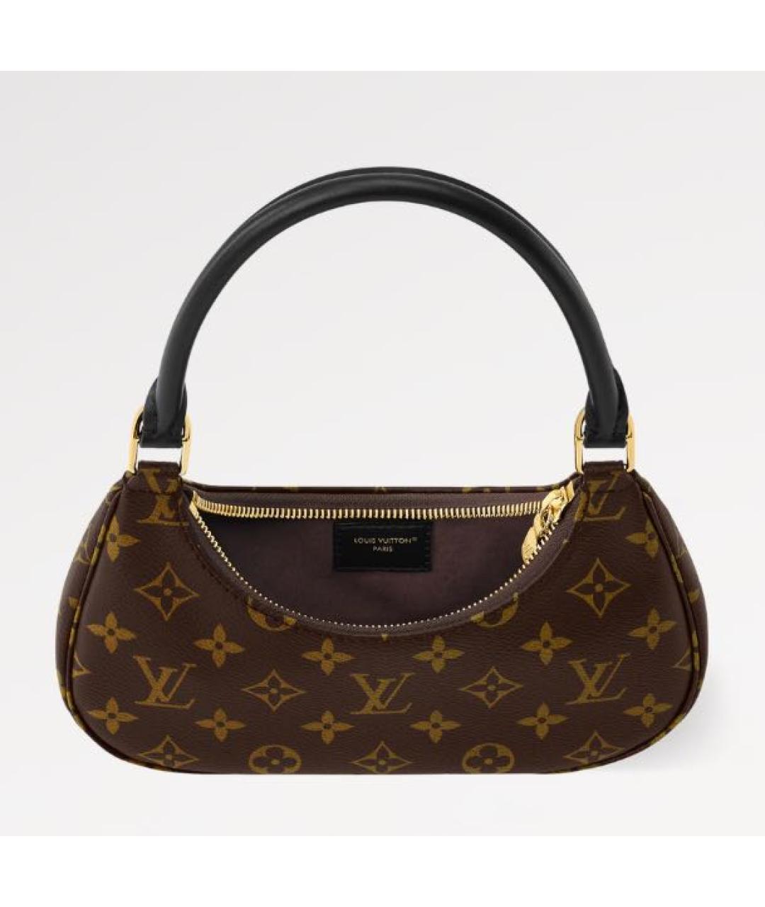 LOUIS VUITTON Коричневая кожаная сумка через плечо, фото 5