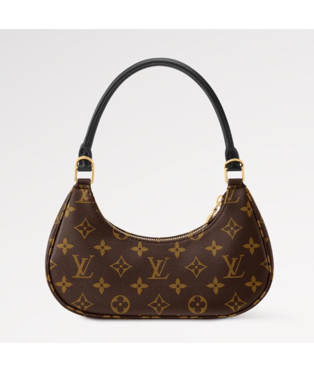 LOUIS VUITTON Коричневая кожаная сумка через плечо, фото 6
