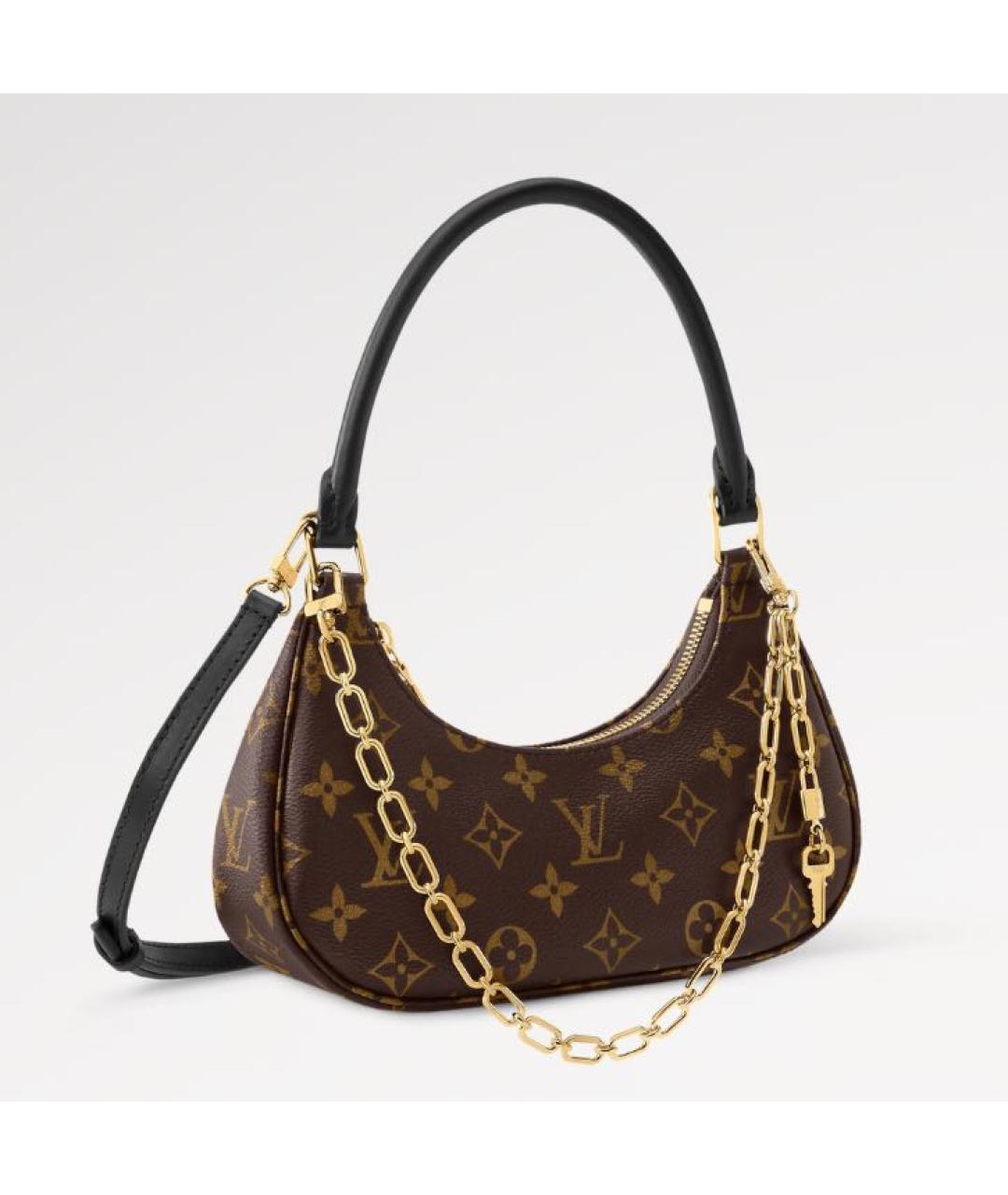 LOUIS VUITTON Коричневая кожаная сумка через плечо, фото 4
