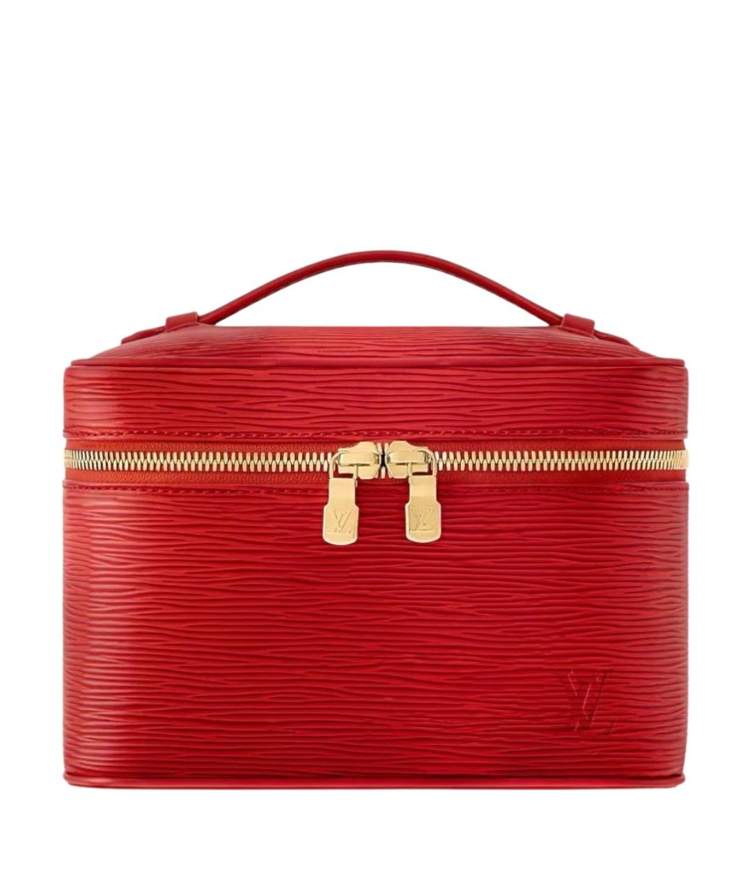 LOUIS VUITTON Красная кожаная сумка с короткими ручками, фото 1