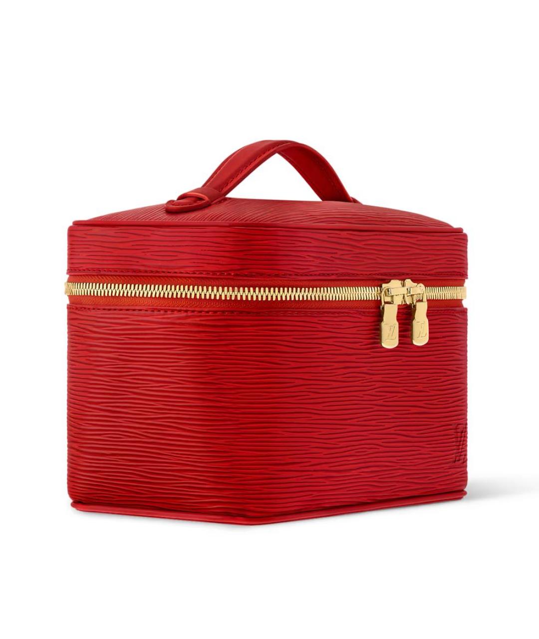 LOUIS VUITTON Красная кожаная сумка с короткими ручками, фото 2