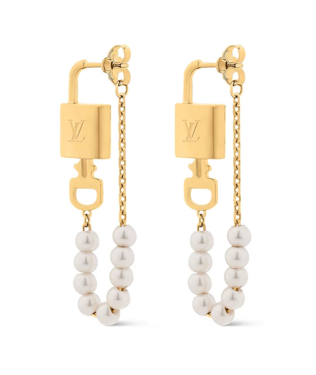 LOUIS VUITTON Золотые металлические серьги, фото 4