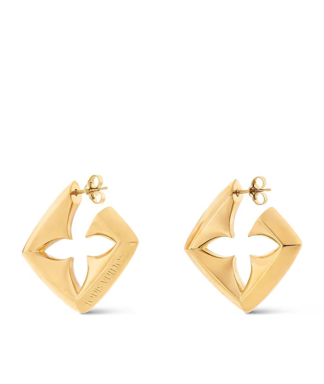 LOUIS VUITTON Золотые металлические серьги, фото 3