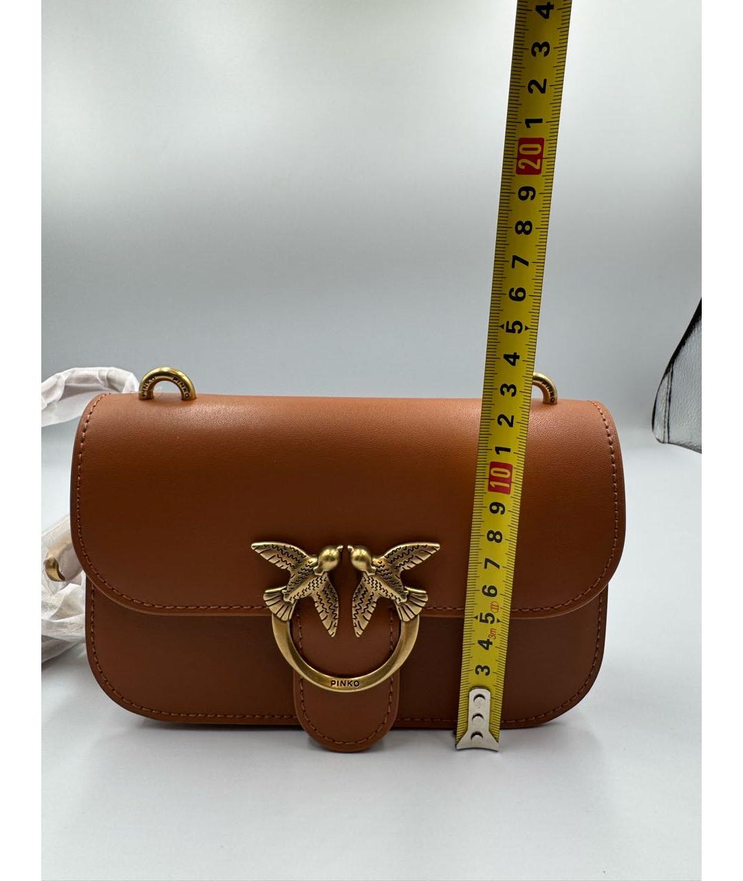 PINKO Коричневая кожаная сумка через плечо, фото 2