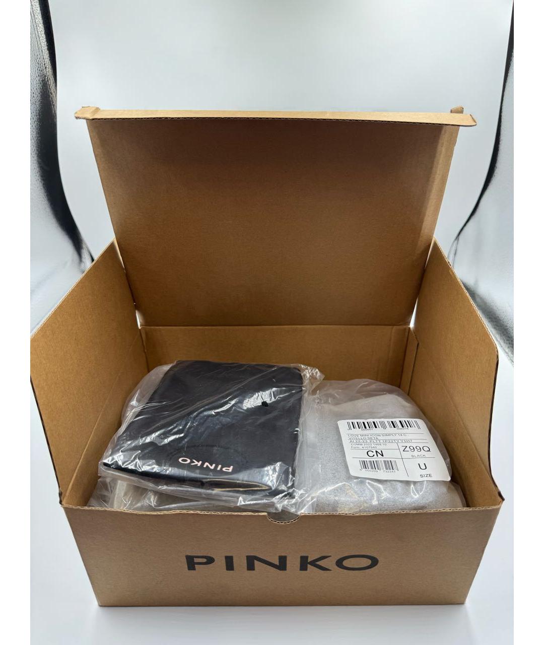 PINKO Черная кожаная сумка через плечо, фото 5