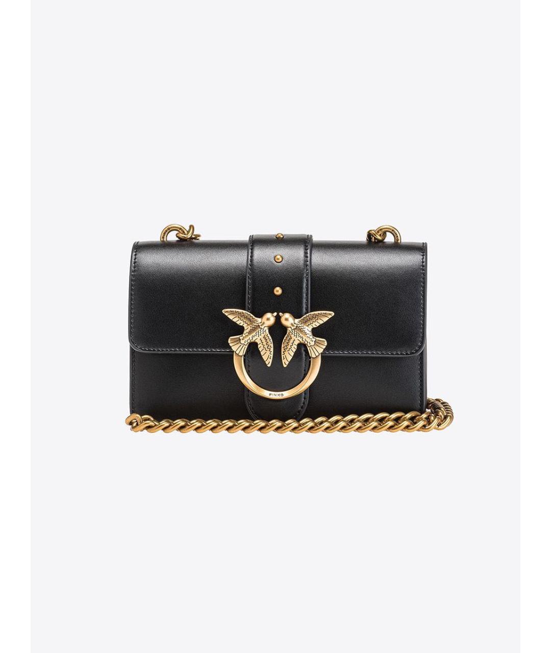 PINKO Черная кожаная сумка через плечо, фото 6