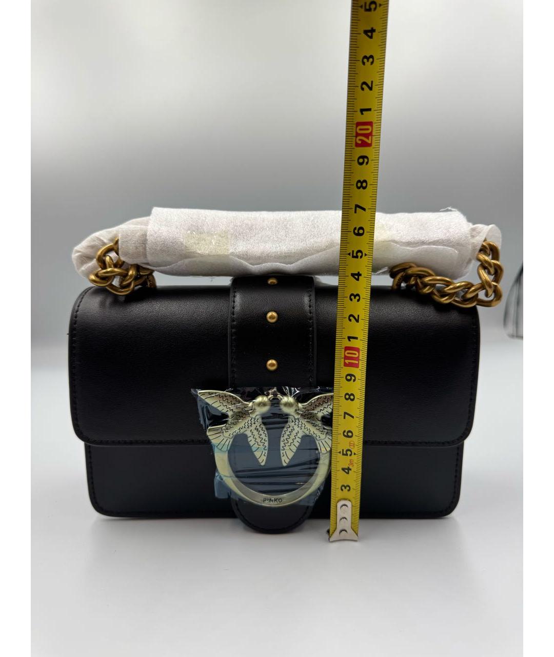 PINKO Черная кожаная сумка через плечо, фото 3