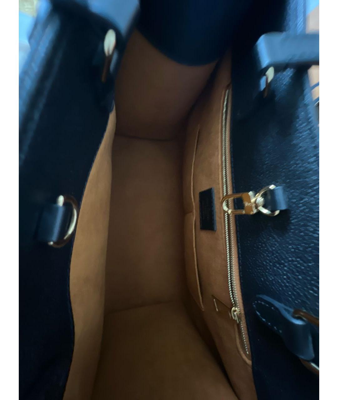 LOUIS VUITTON Черная кожаная сумка тоут, фото 4