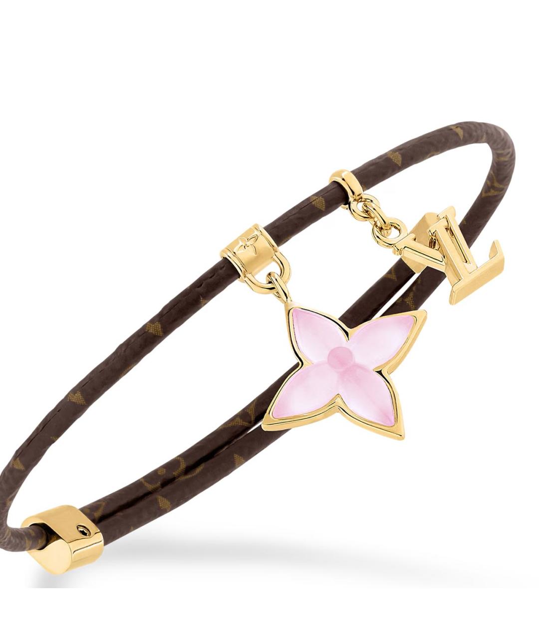 LOUIS VUITTON Розовый кожаный браслет, фото 4