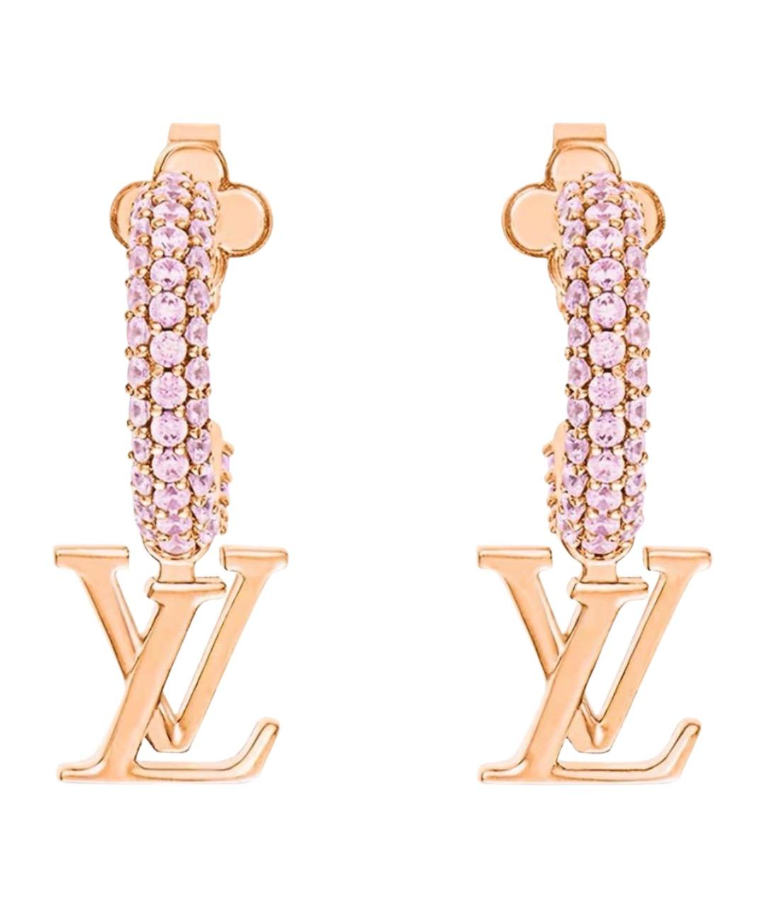 LOUIS VUITTON Розовые металлические серьги, фото 1