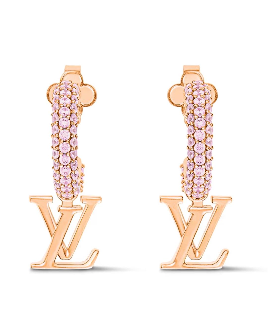 LOUIS VUITTON Розовые металлические серьги, фото 6