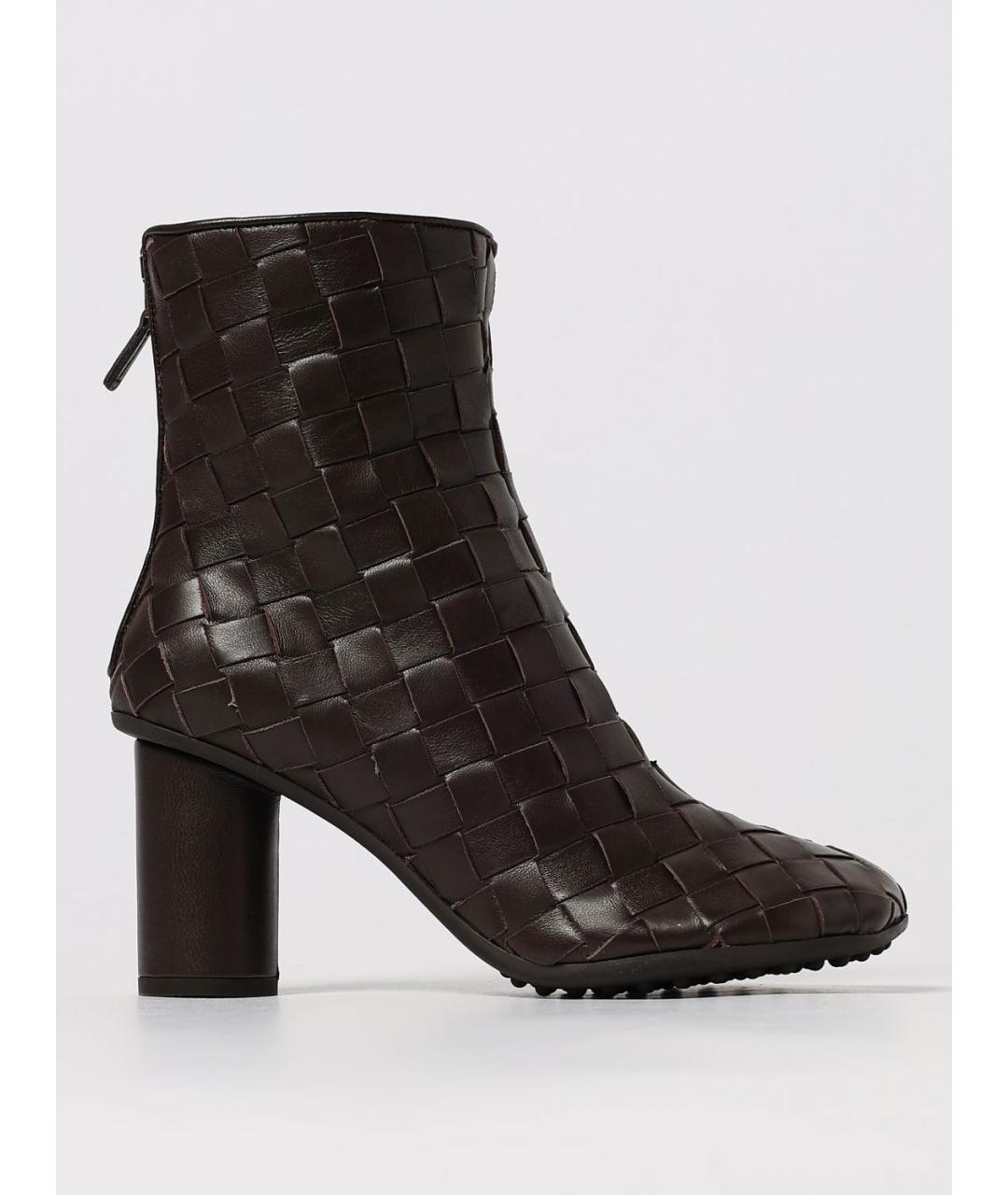 BOTTEGA VENETA Коричневые кожаные ботильоны, фото 5