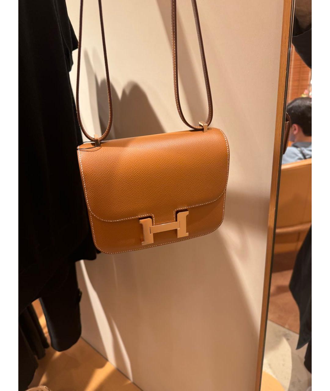 HERMES Коричневая кожаная сумка через плечо, фото 3