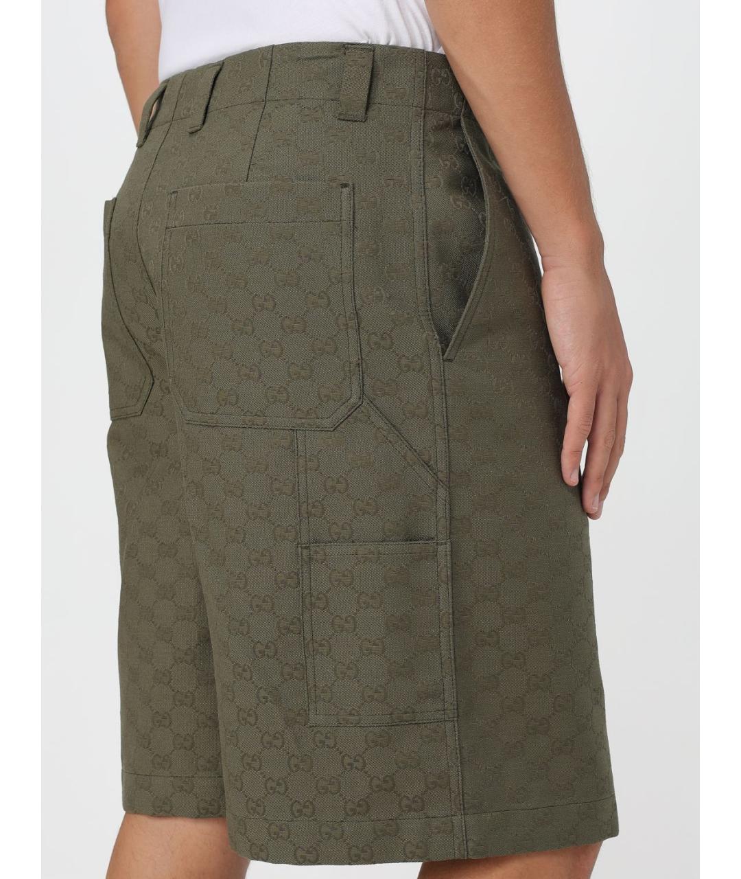 GUCCI Зеленые хлопковые шорты, фото 6