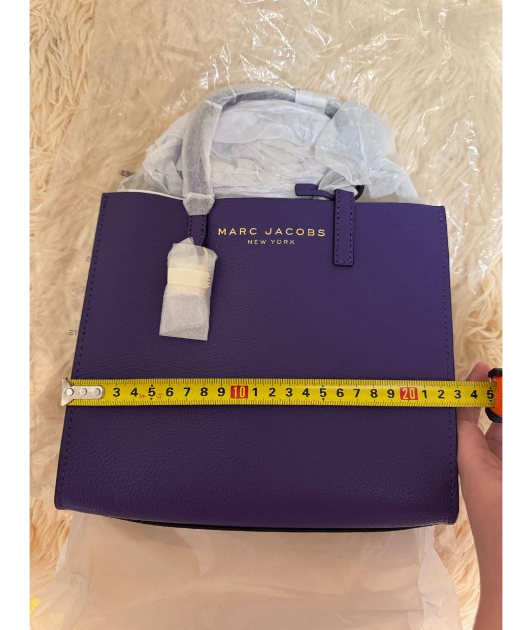 MARC JACOBS Фиолетовая кожаная сумка с короткими ручками, фото 5