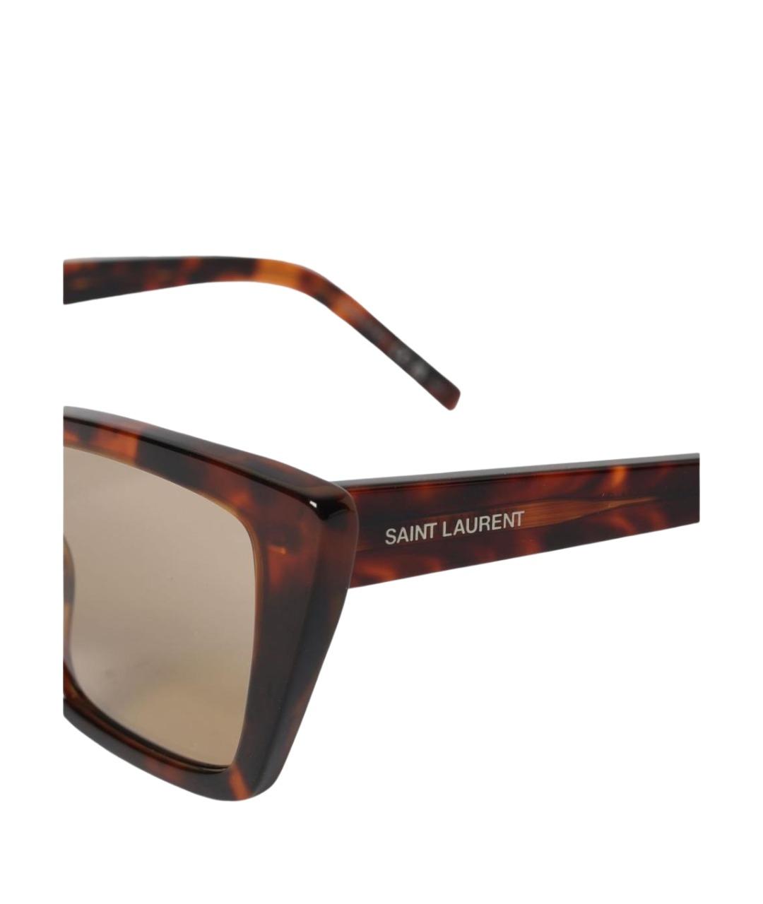 SAINT LAURENT Коричневые солнцезащитные очки, фото 4