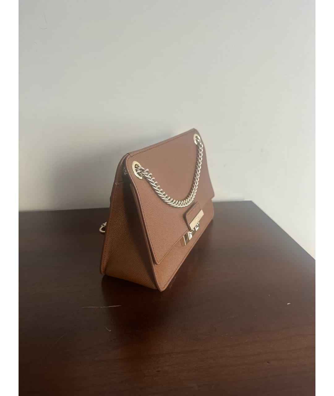 FURLA Коричневая кожаная сумка через плечо, фото 2