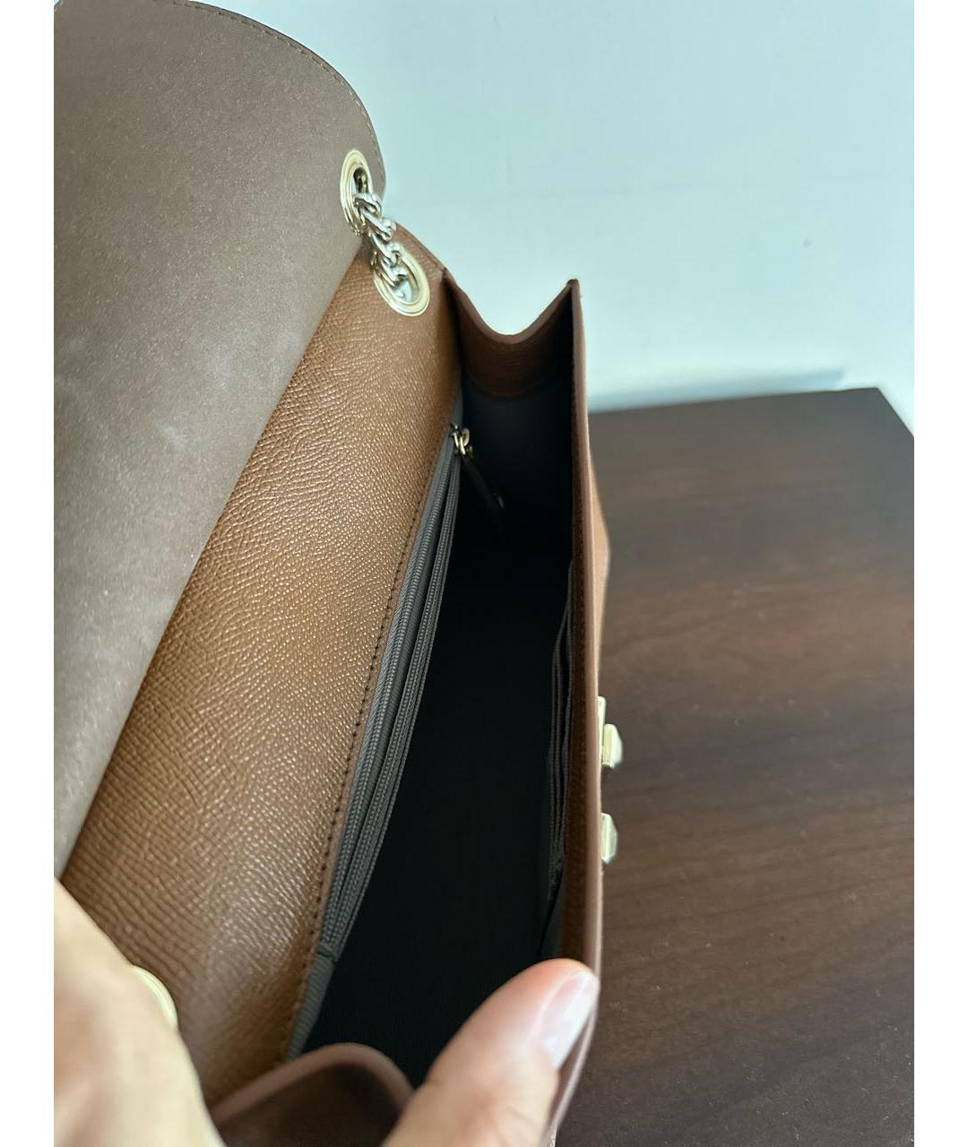 FURLA Коричневая кожаная сумка через плечо, фото 4