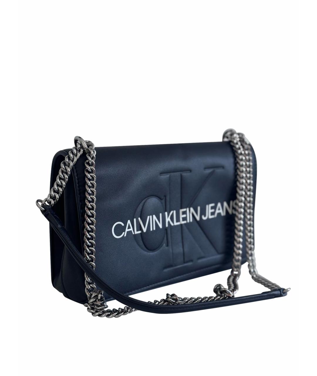 CALVIN KLEIN Черная сумка через плечо из искусственной кожи, фото 1