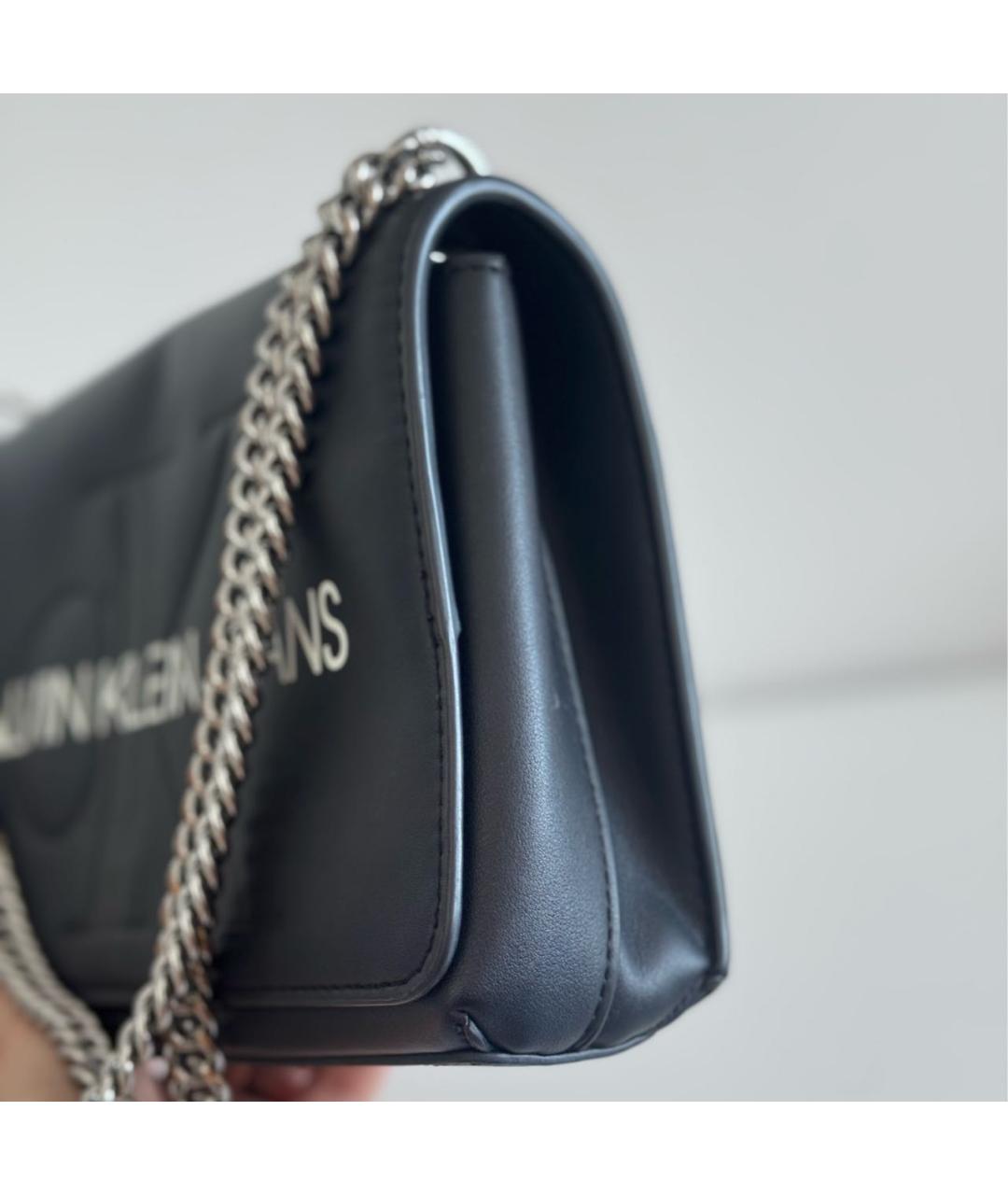CALVIN KLEIN Черная сумка через плечо из искусственной кожи, фото 3
