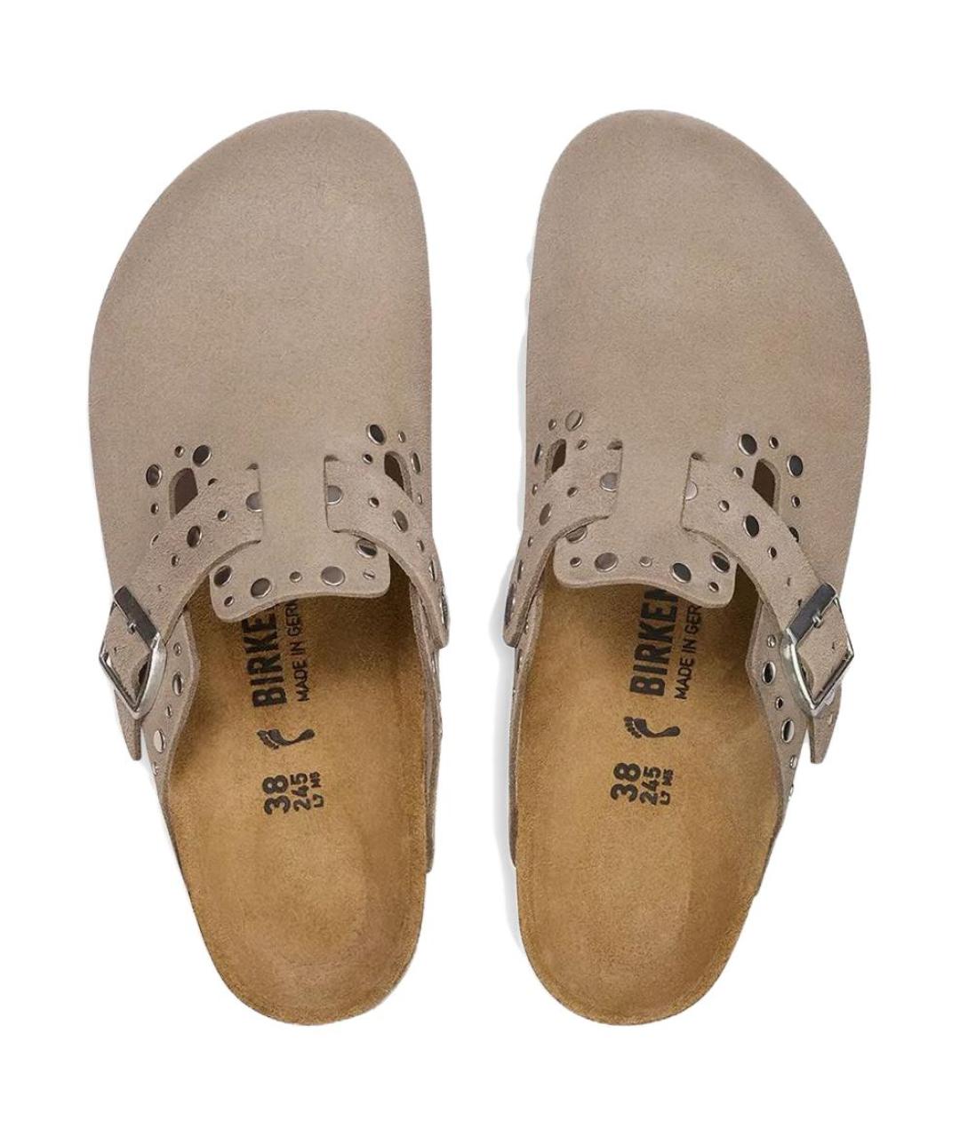 BIRKENSTOCK Бежевые нубуковые мюли, фото 3