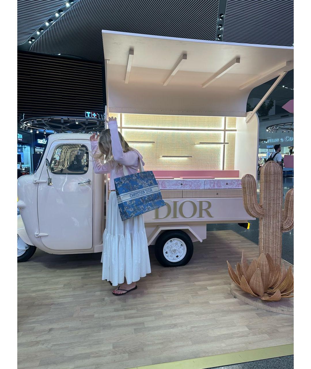 CHRISTIAN DIOR Мульти хлопковая пляжная сумка, фото 5