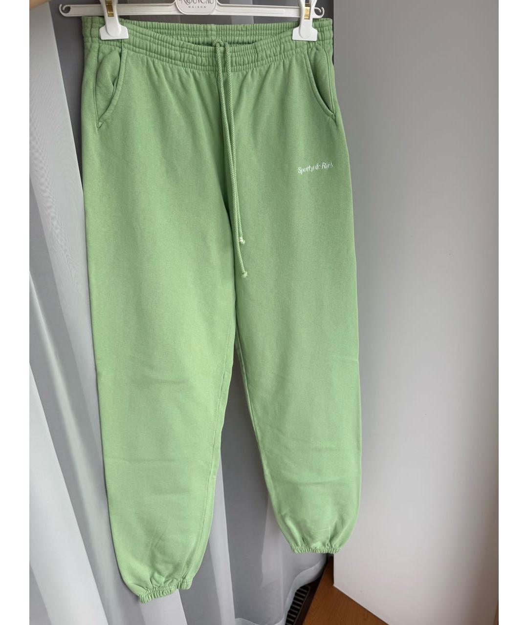 SPORTY AND RICH Салатовые хлопковые спортивные брюки и шорты, фото 7