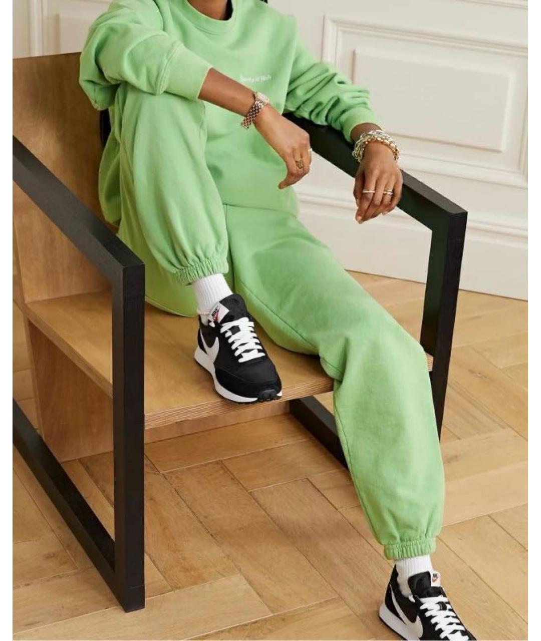 SPORTY AND RICH Салатовые хлопковые спортивные брюки и шорты, фото 5