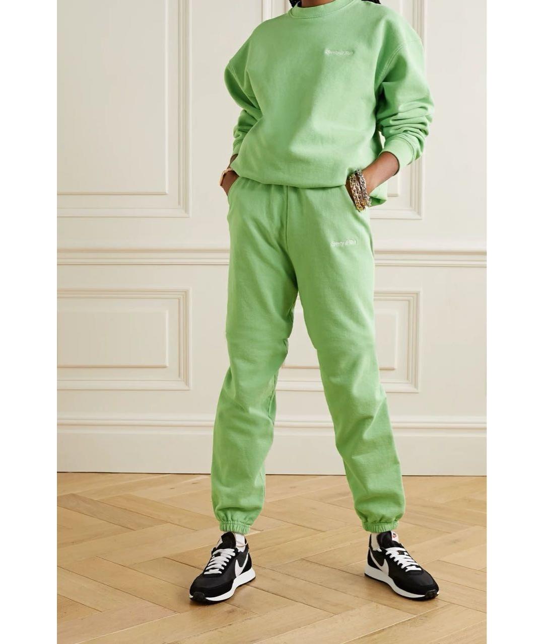 SPORTY AND RICH Салатовые хлопковые спортивные брюки и шорты, фото 6