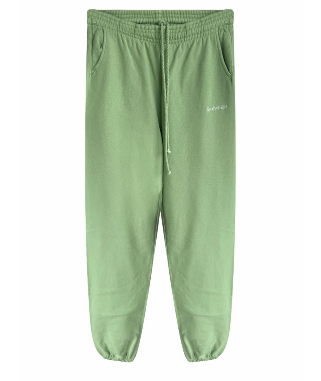 SPORTY AND RICH Салатовые хлопковые спортивные брюки и шорты, фото 1