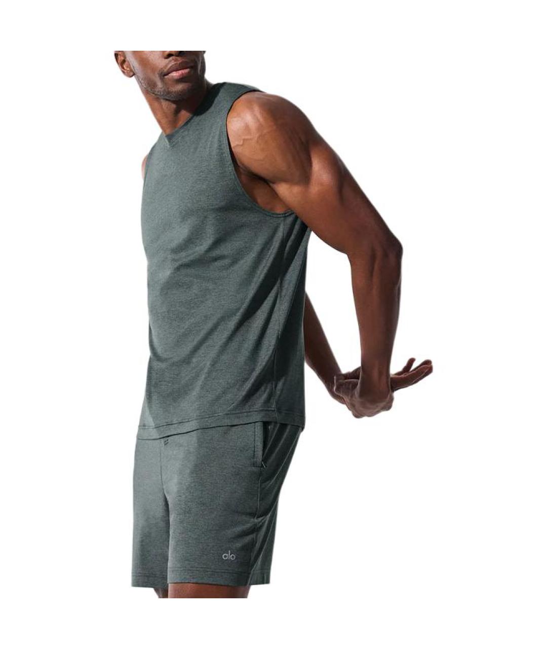 ALO YOGA Зеленая майка, фото 3